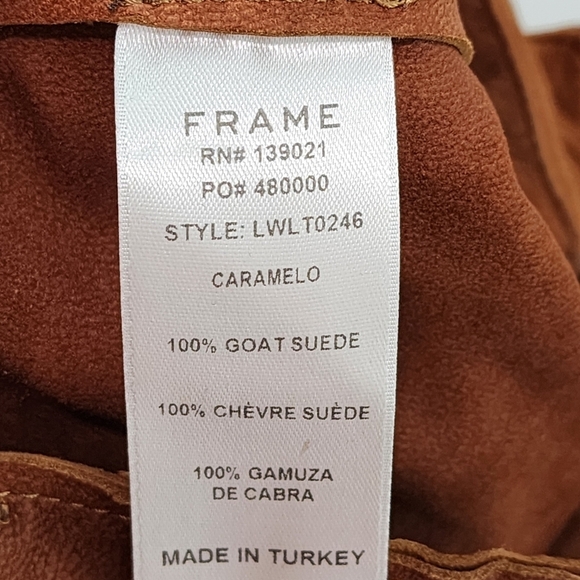 Frame Women's 100% Goat Suede Button Front Mini Skirt - 28 - Picture 7 of 7